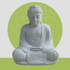 Sitzender Buddha, Japaner, 75 cm Höhe, Naturstein (Basanit), Steinmetzarbeiten. Naturstein, Grau 