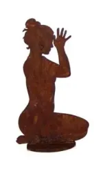 Yoga Mädel betende Pose Liv Platte 