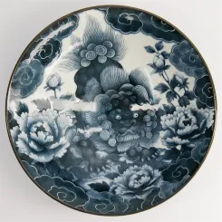 Japonism Lion Menbachi Bowl 25.2x7.7cm 1600ml Black YW- 