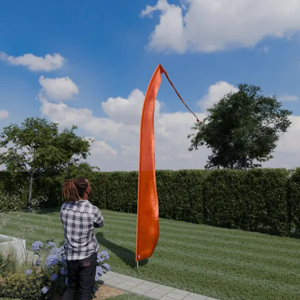 Original Balifahne, dunkelorange. Die Fahne ist in 3, 4, 5 und 6 Meter erhältlich. Auswahl: 5 Meter Variante