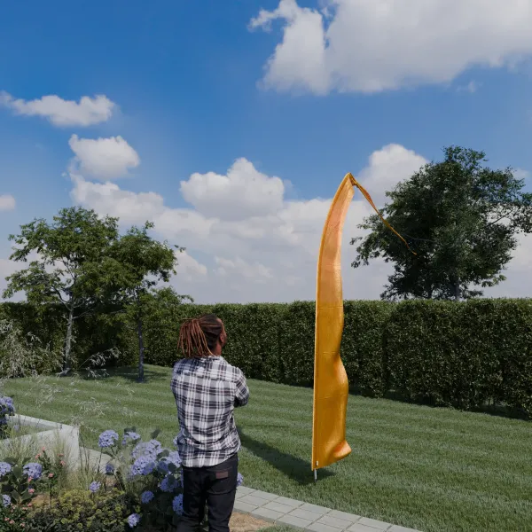 Original Balifahne, hellorange, Auswahl: 4 Meter Variante