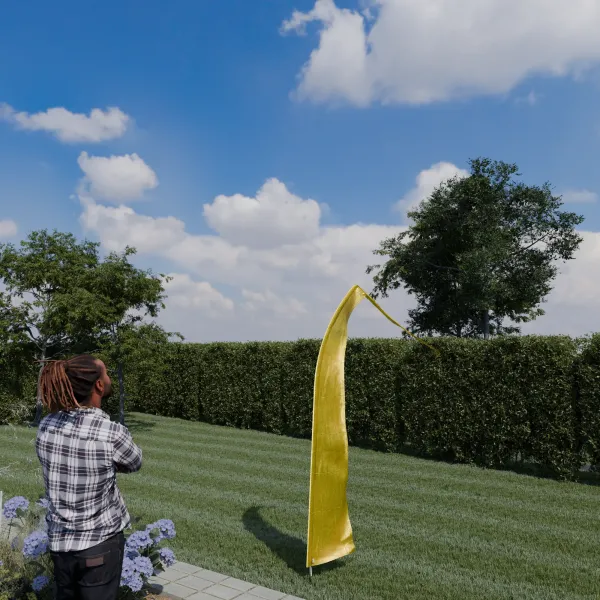 Original Balifahne, gelb, Auswahl: 3 Meter Variante