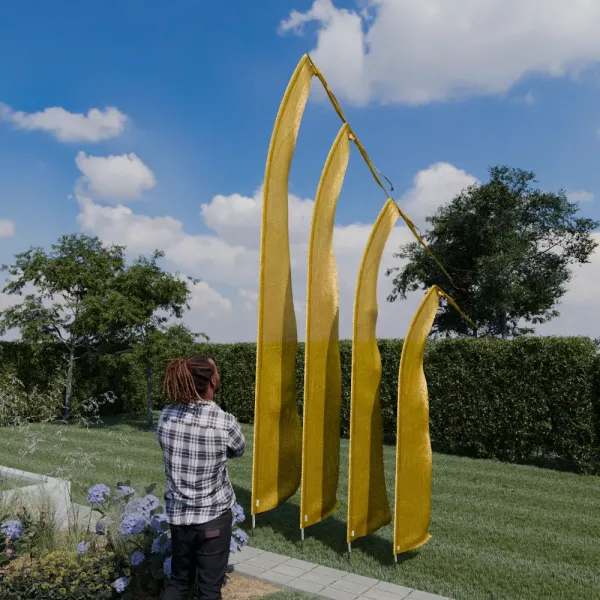 Original Balifahne, gold. Die Fahne ist in 3, 4, 5 und 6 Meter erhältlich 