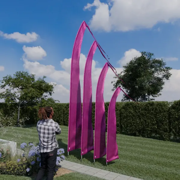 Original Balifahne, aubergine. Die Fahne ist in 3, 4, 5 und 6 Meter erhältlich. 