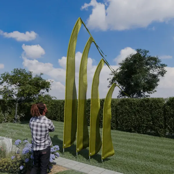 Original Balifahne, jadegrün. Die Fahne ist in 3, 4, 5 und 6 Meter erhältlich. 