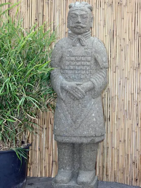 Chinesischer Krieger, stehend, 120 cm, natur 