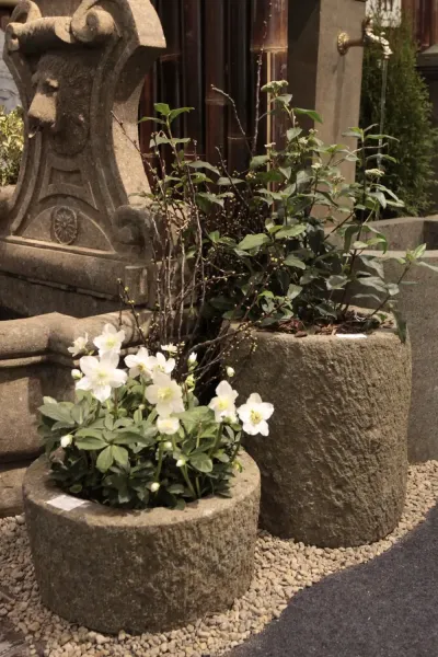 Trog, rund, raue Außenfläche, 40 cm Ø 