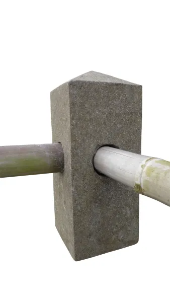 SALE - Fence element for one bamboo pole, corner, 80 cm H 