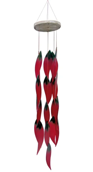 Glas-Windspiel „Chilis“, 59 cm 