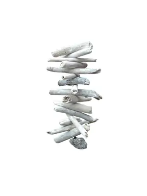 SALE – Deko-Hänger mit Treibholzstückchen, weiß, ca. 30 cm 