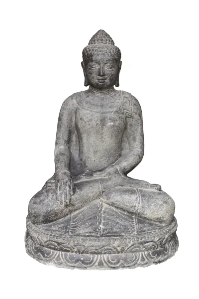 Buddha-Figur, sitzend, indisch, 80 cm 