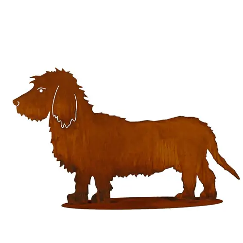 Gartenfigur Rauhaardackel "Bastian", 70 x 42 cm 