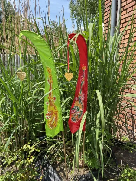 Original Balifahne mit Drachendruck 2er Set 