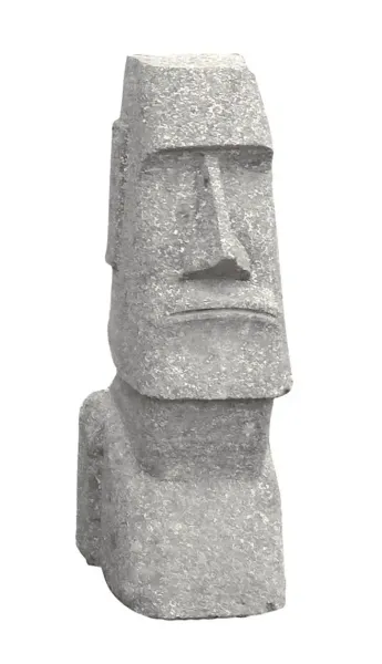 Moai-Kopf, 50 cm Höhe| Naturstein (Basanit), Steinmetzarbeiten. Naturstein, grau 
