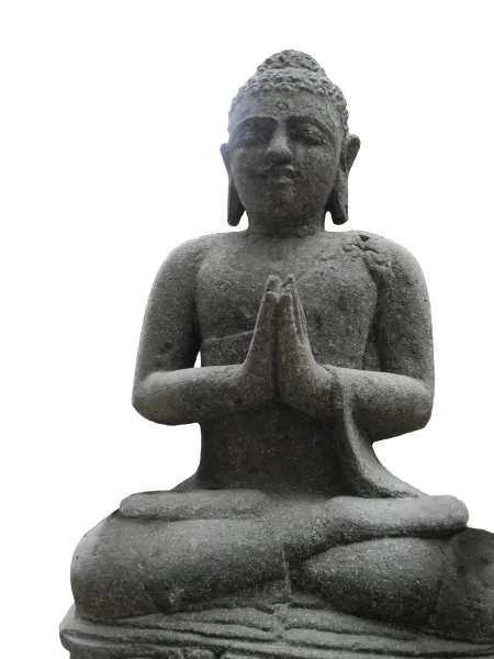 Buddha-Figur, sitzend, indisch, 60 cm 