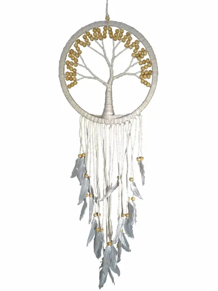 Dreamcatcher, tree of life in white, 12 cm 