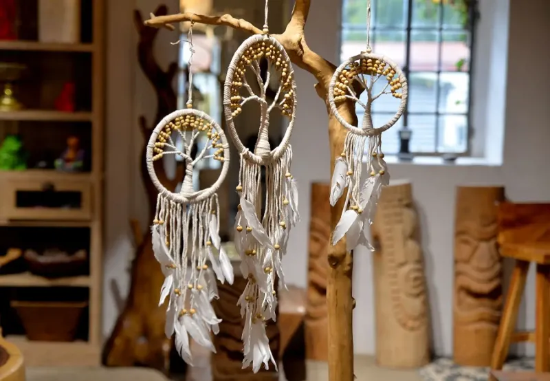 Dreamcatcher, tree of life in white, 12 cm 