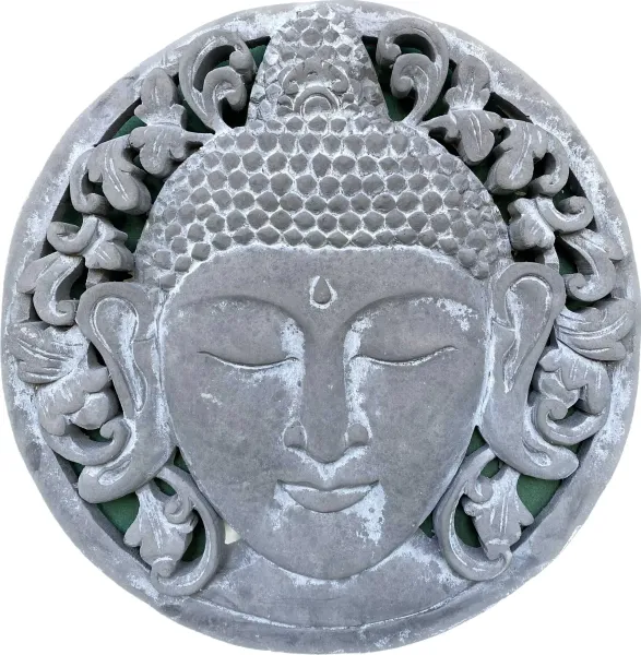 Anando - Plaque - Buddha Gesicht, Ø 30cm | Steinguss 