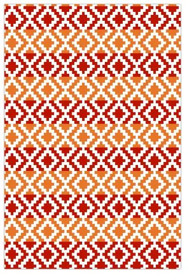 Outdoor-Teppich, FH-56 Rot/Orange Multi (120 cm x 180 cm) 