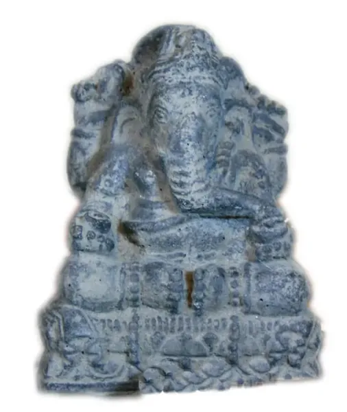 Ganesh, sitzend | Kunststein | ca. 15 h - Lavagesteinguss, Antik-Finish 