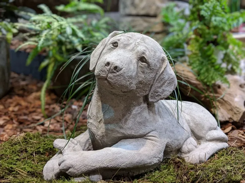 Hund, Labrador mit Knochen, 40 cm 