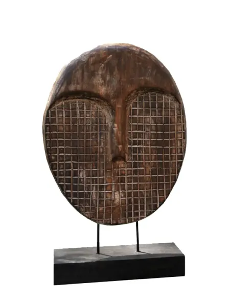 Abstrakter Kopf, 70 cm Weichholz, braun 