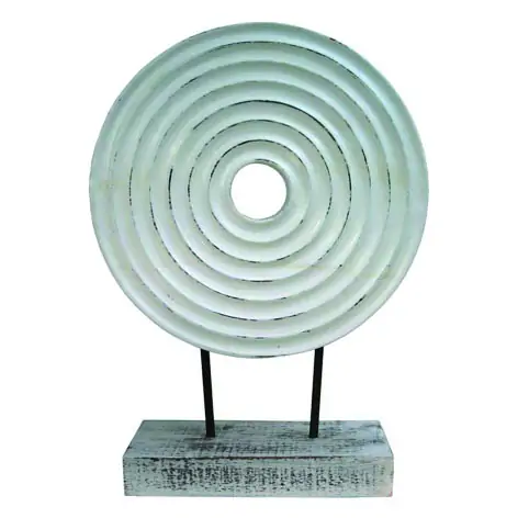 Gelochte Scheibe auf Sockel 42 cm, Nadelholz 