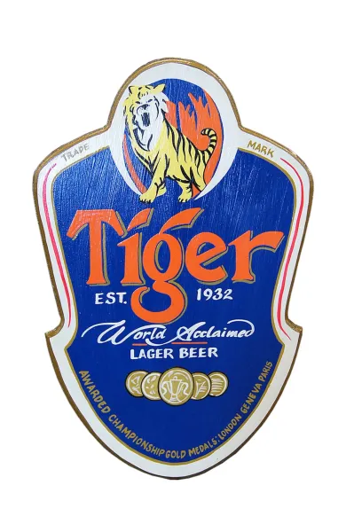 Handbemaltes Schild „Tiger“, 60 x 40 cm 