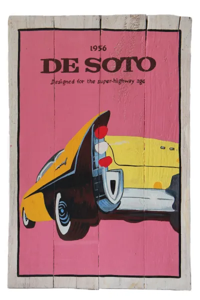 Handbemaltes Schild „De Soto“, 60 x 40 cm 