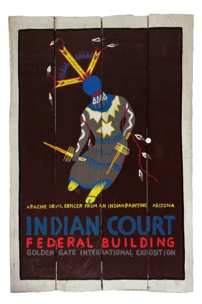 Handbemaltes Schild „Indian Court“, 60 x 40 cm 