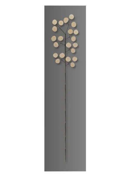 Panel – Blume aus Münzen auf Holz, grau 