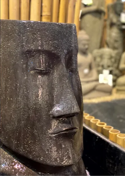 Abstract head as water feature, 50 cm H 