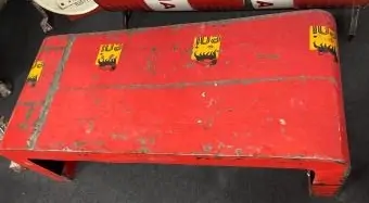 Niedriger Tisch, 50 cm, Metall, rot 