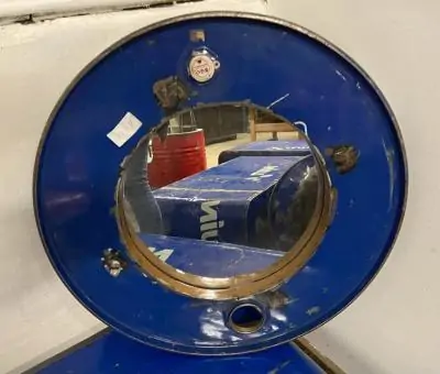 Fassdeckel als Spiegel, 60 cm - blau 