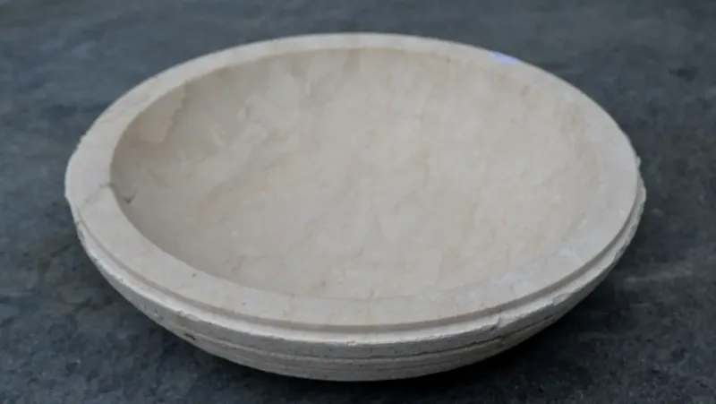 marble bowl - slide. 45 cm - outside roughly embossed 