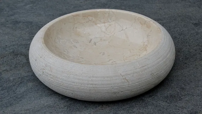 marble bowl - slide. 45 cm - bulbous 