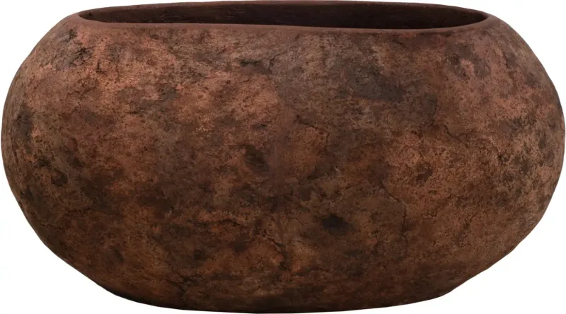 Ovales Pflanzgefäße, in der Farbe Rust; 68 x 48cm - 34cm H. 