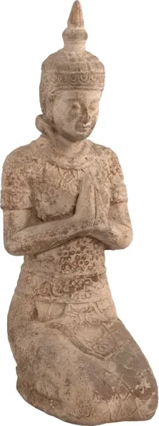 Knieender Buddha im Thai Stil. Farbe Anterra, 61cm Hoch, Aus Terracotta 