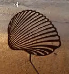 Kleine Edelrost-Muschel mit Platte 