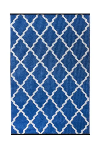 Outdoor-Teppich, FH-04 blau, geometrisches Muster (120 cm x 180 cm) 