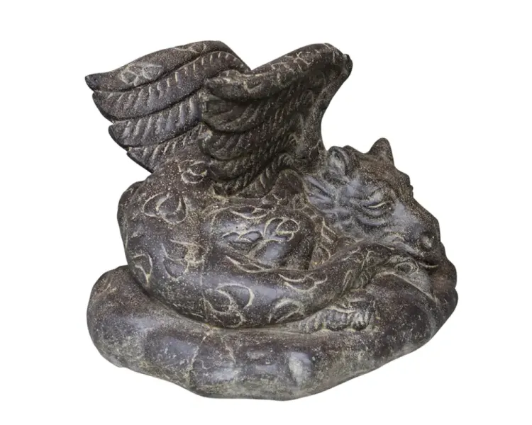 Lying dragon on stone, ca. 50 cm L 