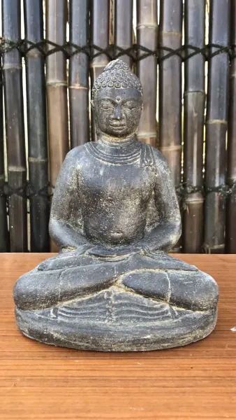 Buddha-Figur, sitzend, indisch, 30 cm 30 cm, Vollguss