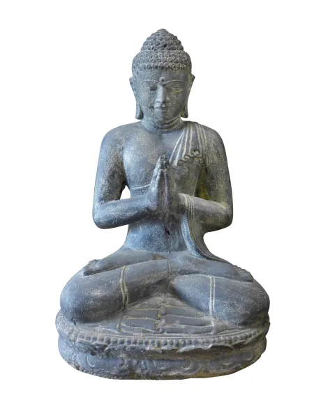 Buddha-Figur, sitzend, indisch, 45 cm 45 cm, Vollguss