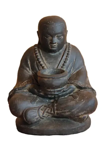 Sitzender Mönch mit Schale, 20 cm 