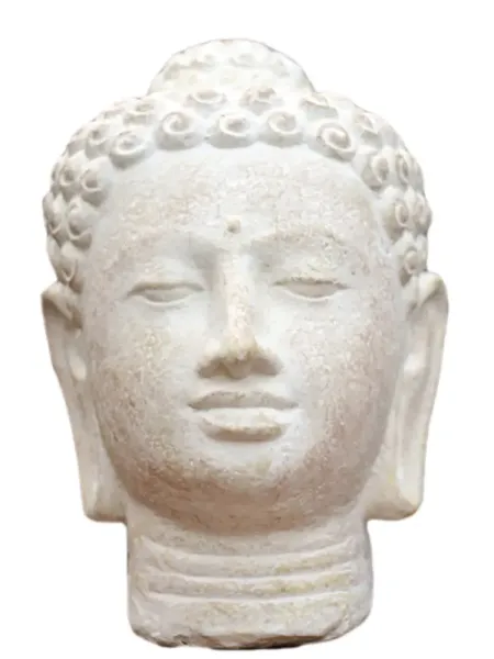 Buddha-Kopf, 34 cm, weiß 