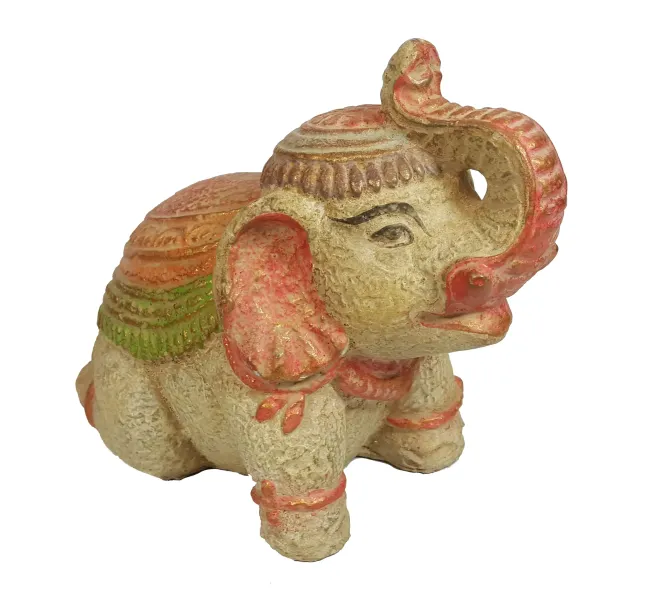 Freundlicher Elephant, Steinguss, handbemalt, ca. 20 cm 