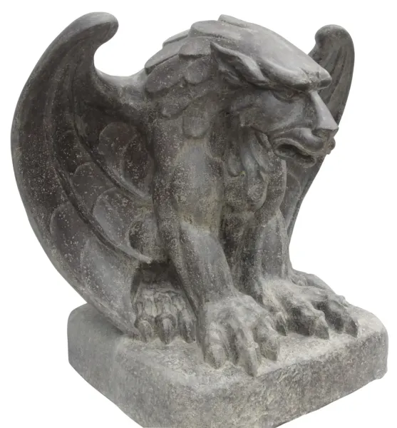 Sitting gargoyle, winged fantasy creature, 100 cm H 