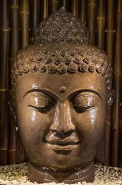 Buddha-Kopf als Wasserspiel, 100 cm 