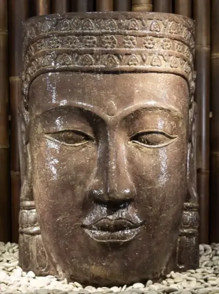 Khmer-Kopf als Wasserspiel, 85 cm 