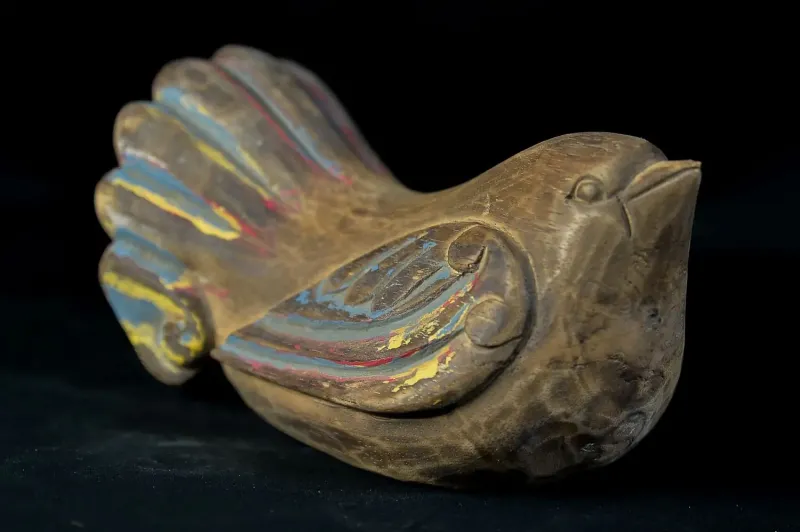 Taube aus Holz, handbemalt, 20 cm 